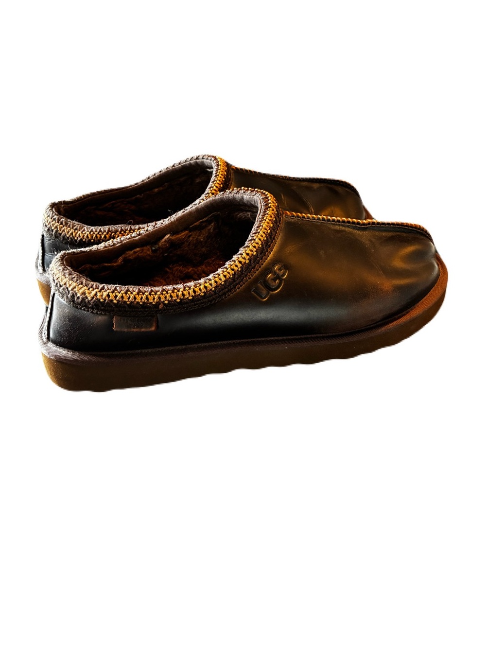 UGG Tasman Leather Regen Slippers Dark Brown Men’s 13